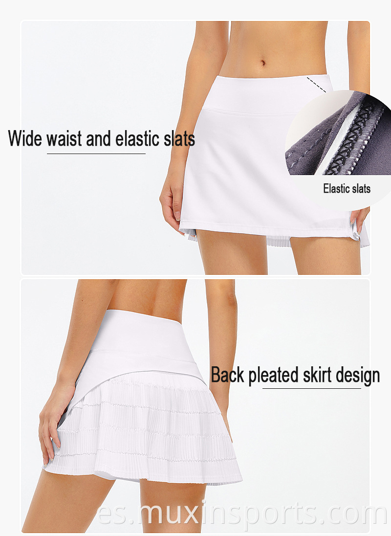 Elastic high waist golf skirt
